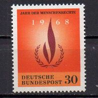 Bund BRD 1968, Mi. Nr. 0575 / 575, Menschenrechte, postfrisch #17841