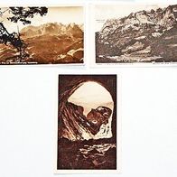 drei Postkarten Hochkönig Tennengebirge Beißzange 1926 AK antik