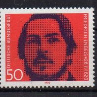 Bund BRD 1970, Mi. Nr. 0657 / 657, Engels, postfrisch #18038