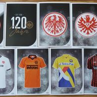 Eintracht Frankfurt Sticker 001-006/124-129 Trickot`s und Wappen
