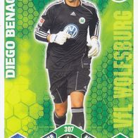 VFL Wolfsburg Topps Match Attax Trading Card 2010 Diego Benaglio Nr.307