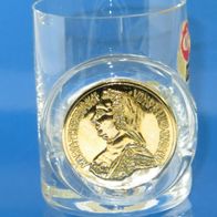 Schnapspinnchen Schnapsglas Sammler Münze Maria Theresia Skypott