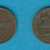 Braunschweig Wolfenbüttel 1 Pfennig 1851 B