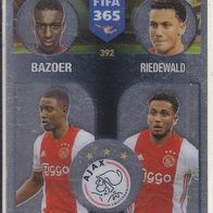 Ajax Amsterdam Panini Trading Card Fifa 365 Bazder & Riedewald 2017 Nr.392 RAR