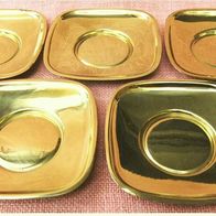 5 Untertassen aus Metall - goldfarbig - ca. 11 x 11 cm Größe