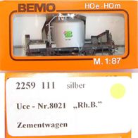 Bemo 2259 111, Zementwagen Uce, #8021 der RhB, "Am besten Beton"