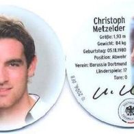 DFB-KAISERS-Sammelplakette WM 2006 Christoph Metzelder mit Autogramm