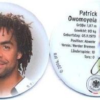 DFB-KAISERS-Sammelplakette WM 2006 Patrick Owomoyela mit Autogramm