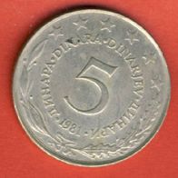 Jugoslawien 5 Dinara 1981