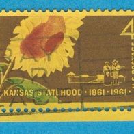 USA 1961 Mi.809 Sonnenblume mit Unterrand gest.