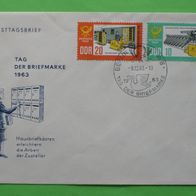 DDR 1963 Mi. Nr. 998 - 999 = auf Brief = Tag der Briefmarke = Sonderstempel =