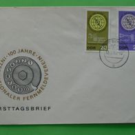 DDR 1965 Mi. Nr. 1113 - 1114 = auf Brief = Fernmeldeunion =