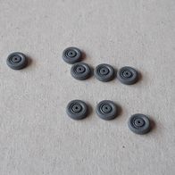 Wiking - 8 Räder für VW 1500 Stufe und Variant u.a. glatt in 1:87 !!(6024)