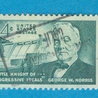 USA 1961 Mi.810 100. Geburtstag von G.W. Norris mit Kastenstempel.