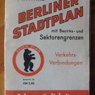 Berliner Stadtplan mit Bezirks- und Sektorengrenzen - Sehenswürdigkeiten