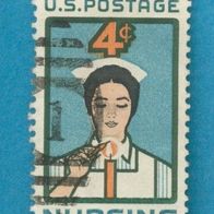 USA 1961 Mi.816 Krankenschwester mit Nummerstempel.