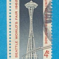 USA 1962 Mi.826 Weltausstellung in Seattle mit Seitenrand sauber gestempelt