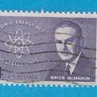 USA 1962 Mi.830 10 Todestag von Brien McMahon mit Seitenrand gest.
