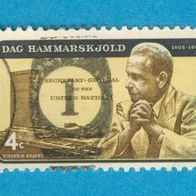 USA 1962 Mi.833 I. Dag Hammarskjöld mit Nummerstempel.