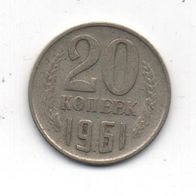 Münze Russland 20 Kopeken 1961.