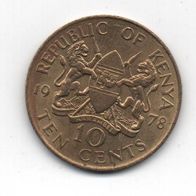 Münze Kenya 10 Cent 1978