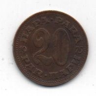 Münze Jugoslawien 20 Para 1975