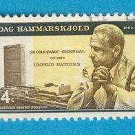 USA 1962 Mi.833 II.c. Dag Hammarskjöld sauber gestempelt. RAR