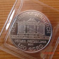 1 oz Silbermünze Wiener Philharmoniker 2011 , in Münztasche