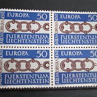 Liechtenstein Viererblock 4-er Block 454 * * Europa 1965 Mi. 3,20