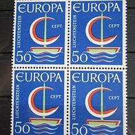 Liechtenstein Viererblock 4-er Block 469 * * Europa Segelschiff 1966 Mi. 4,20