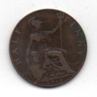 Münze England Half Penny 1918