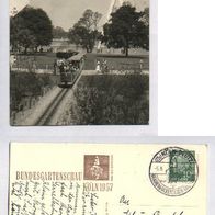 Köln Bundesgartenschau 1957 Kleinbahn / Seilbahn - AK Kleinbahnen