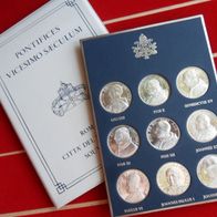 Vatikan 1878 - 2005 9 Papst Medaillen Silber