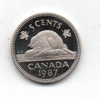 Münze Canada 5 Cent 1987