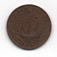 Münze England Half Penny 1944