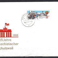 DDR 1986 25 Jahre Berliner Mauer FDC MiNr. 3037 gestempelt