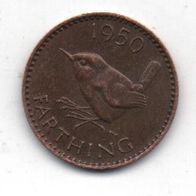 Münze England Farthing 1950