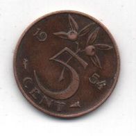 Münze Niederlande 5 Cent 1954