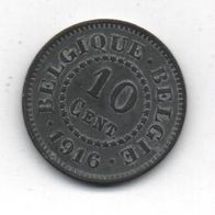 Münze Belgien 10 Centimes 1916