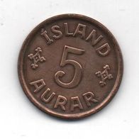 Münze Island 5 Aurar 1926