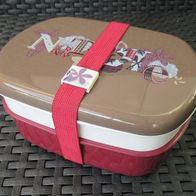 Neu: Lunch Box Brotdose Bento 2 Schalen Deckel Gummiband Picknick Camping Kita