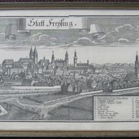 Altes Bild - Freising - Gerahmt - Statt Freising / Bayern / Stadtansicht