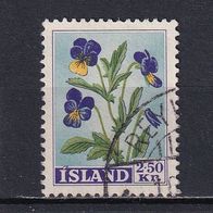 Island, 1958, Mi. 324, Blumen, Viola, 1 Briefm., gest.