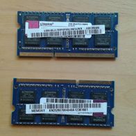 2 RAM-Speicher Notebook / Laptop Arbeitsspeicher DDR3 Kingston 2GB PC3 10600S 1333MHz