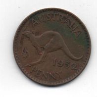 Münze Australien Penny 1952