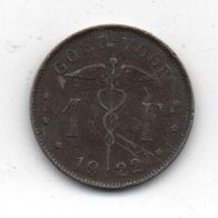 Münze Belgien Goed Voor 1 Franc 1922