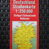 NEU: Straßen Karte Land Auto Stuttgart / Schwarzwald / Bodensee 1:250.000 Atlas