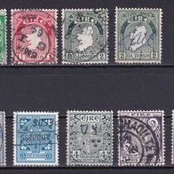 Irland, 1922/1940, Dauerserie, 9 Briefm., gest.
