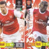 2x Arsenal London Panini Trading Card Champions League 2010