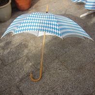 Schirm Regenschirm Stockschirm Bayern weiß blau bayerische Rauten D 105cm L 90cm